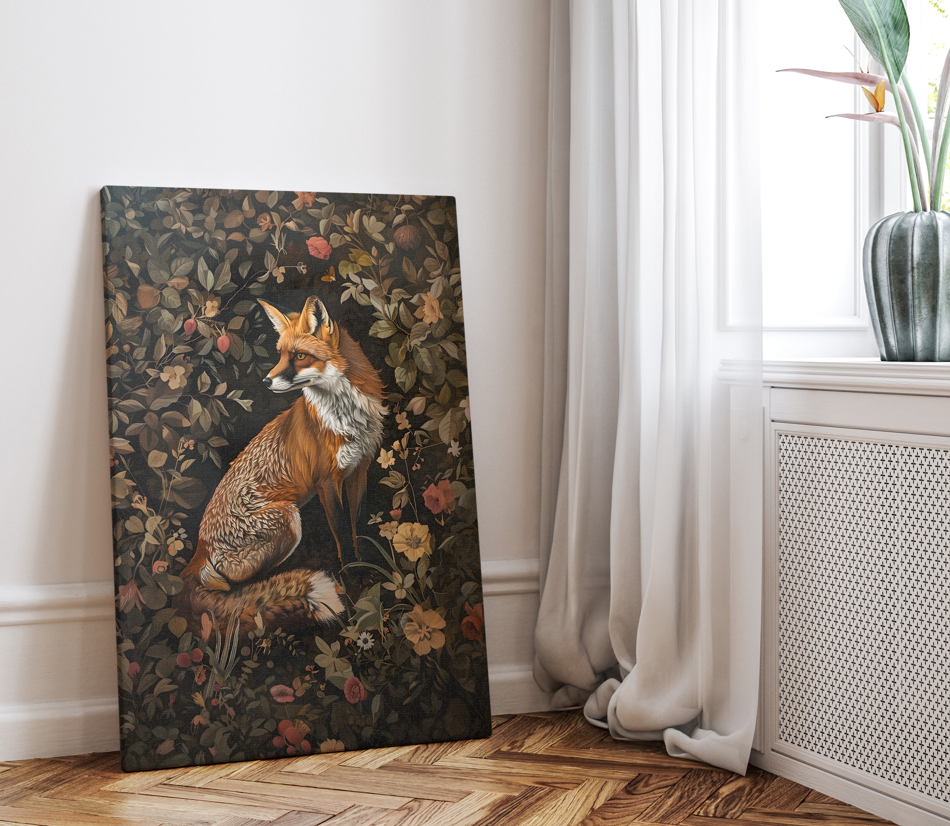 .75" Matte Canvas - Foxy Floral Fauna Fusion