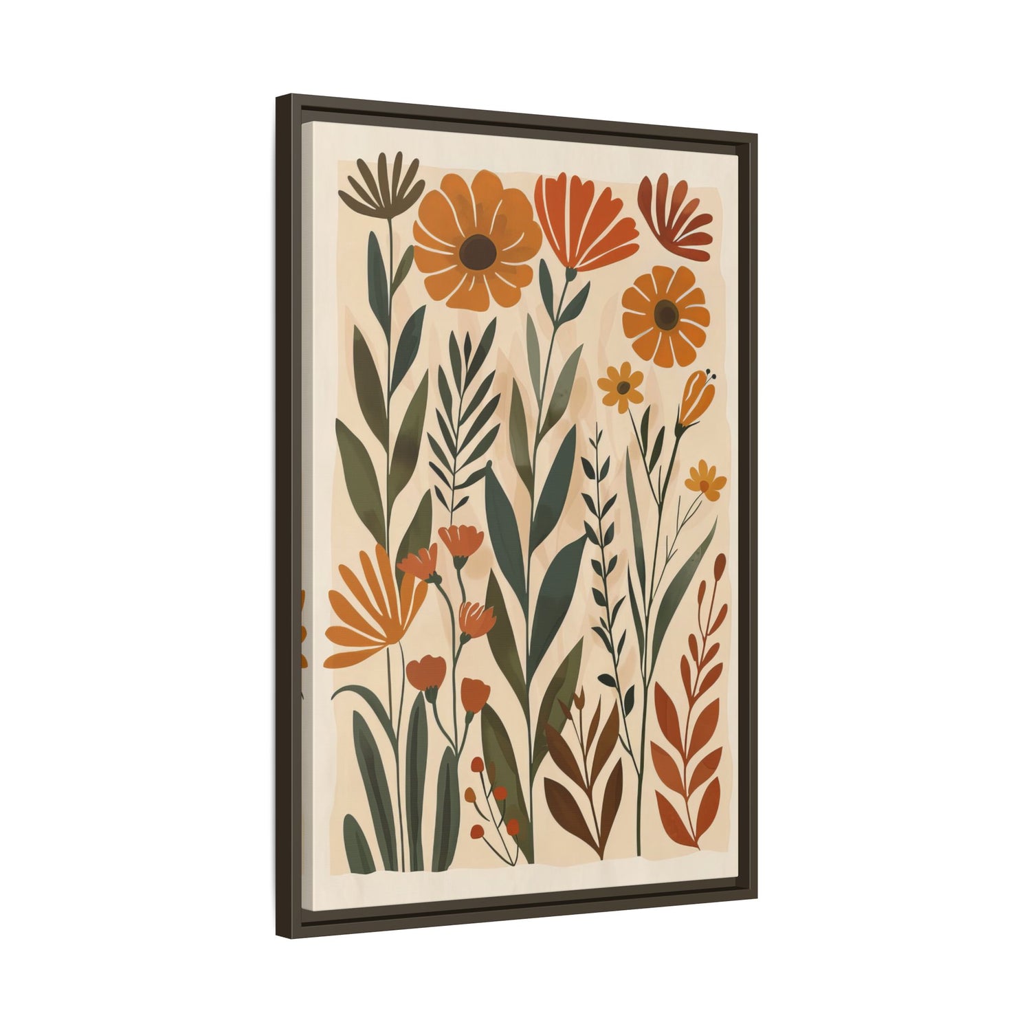 Framed Canvas - Golden Meadow Boho Blooms