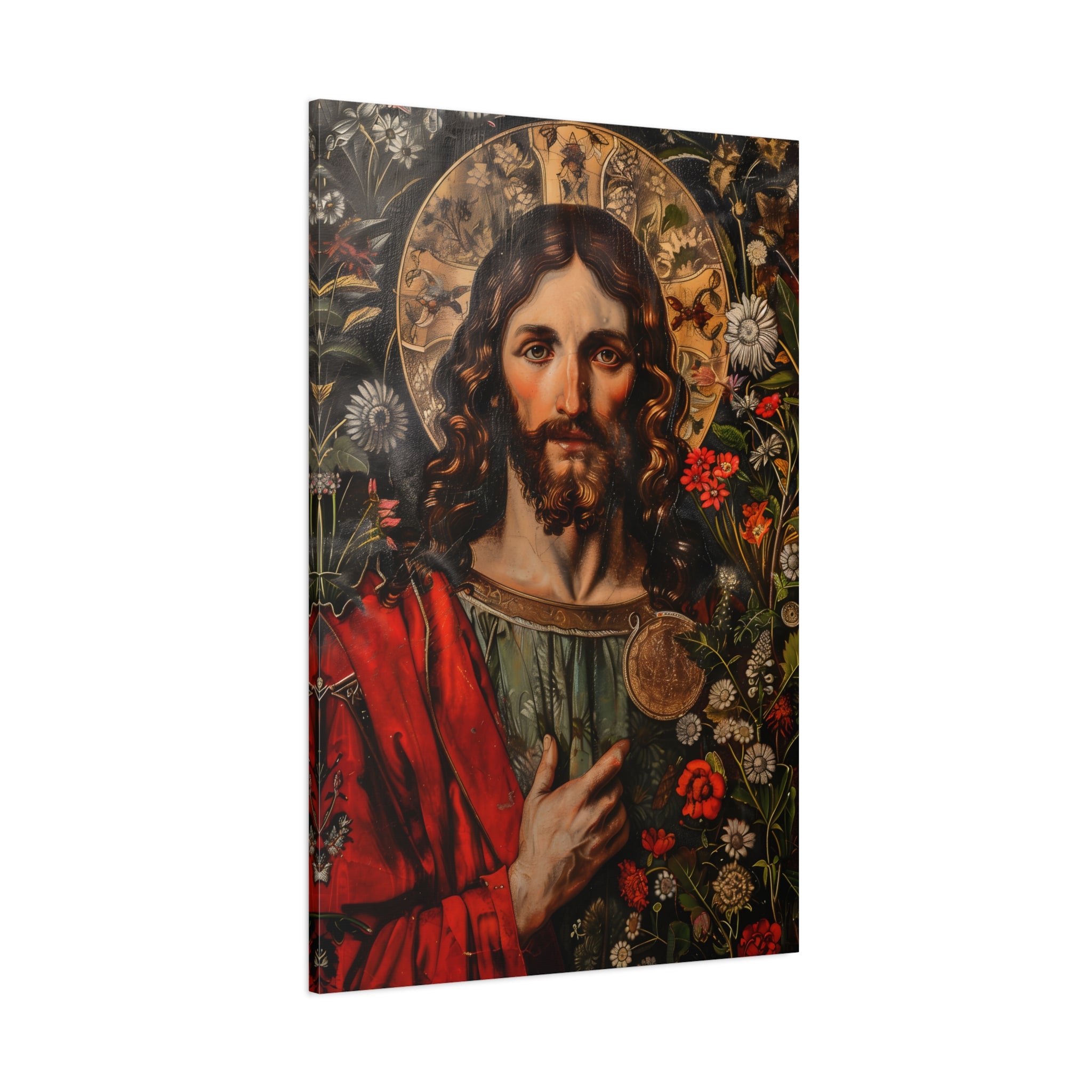1.25" Matte Canvas - Sacred Floral Savior