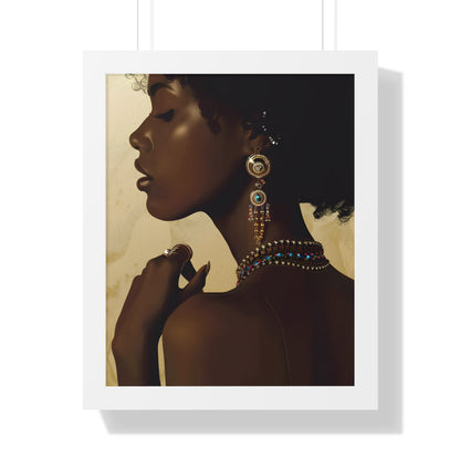 Framed Paper Print - Regal Jewel Toned Muse