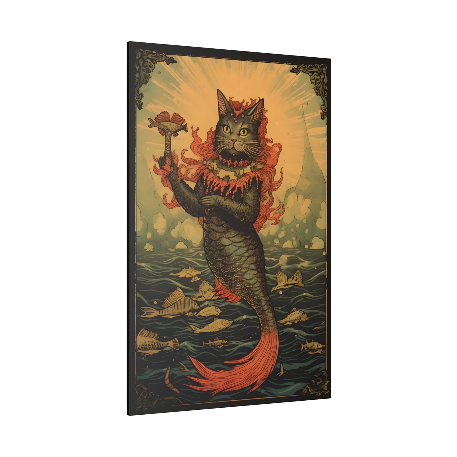 .75&quot; Matte Canvas - Fiery Feline of the Sea