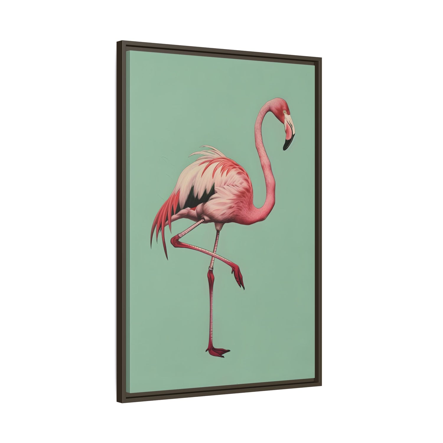 Framed Canvas - Pink Flamingo Tropical