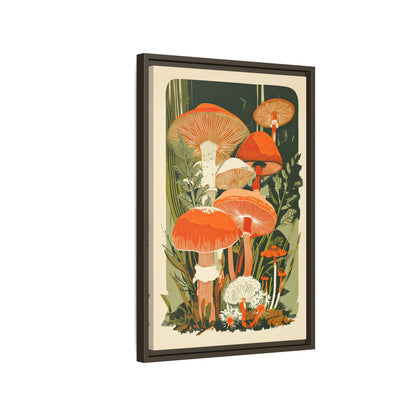 Framed Canvas - Groovy Woodland Mushrooms