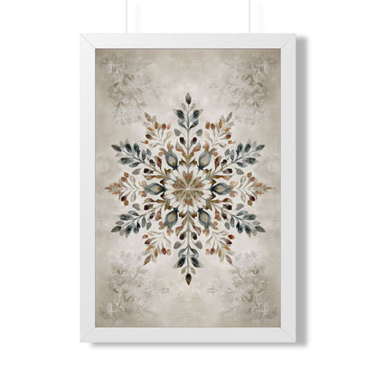 Framed Paper Print - Nordic Botanical Snowflake