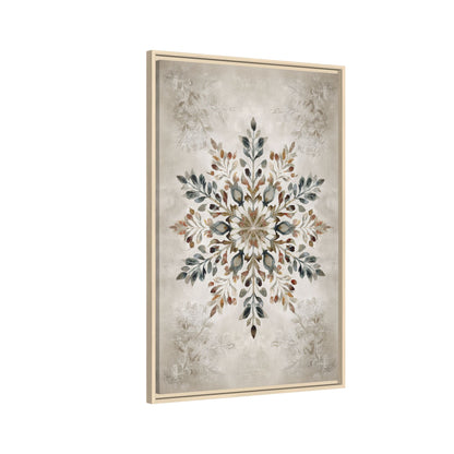 Framed Canvas - Nordic Botanical Snowflake
