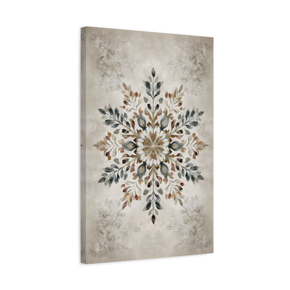 1.25" Matte Canvas - Nordic Botanical Snowflake