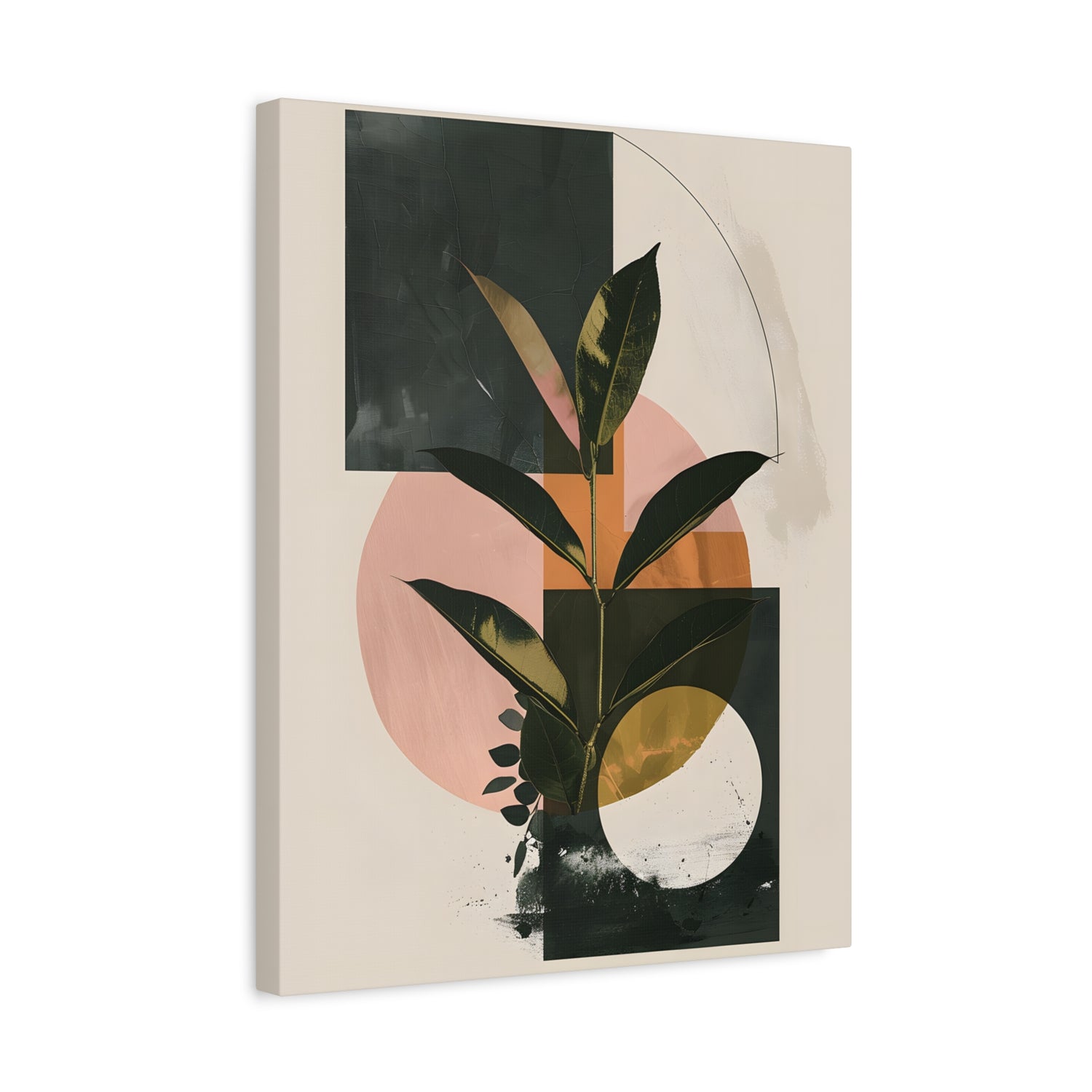 1.25" Matte Canvas - Blush Geometry Leafscape