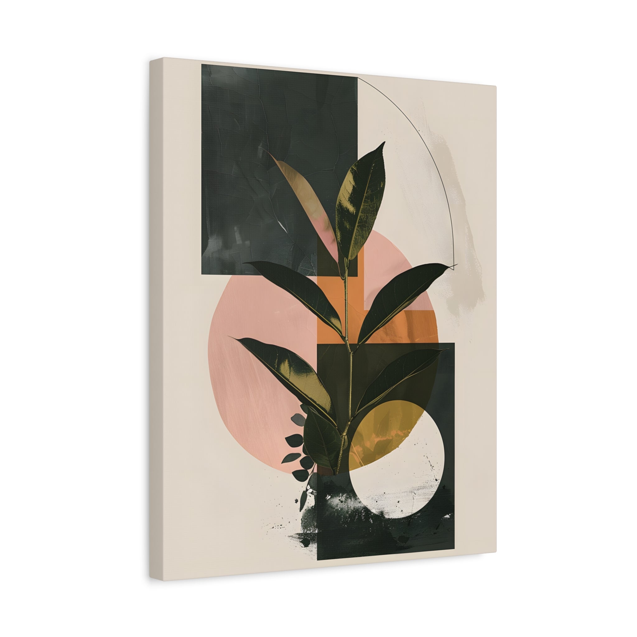 1.25" Matte Canvas - Blush Geometry Leafscape