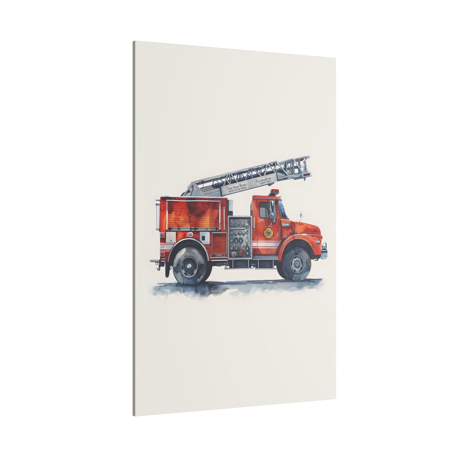 .75" Matte Canvas - Ladder Firetruck Nursery