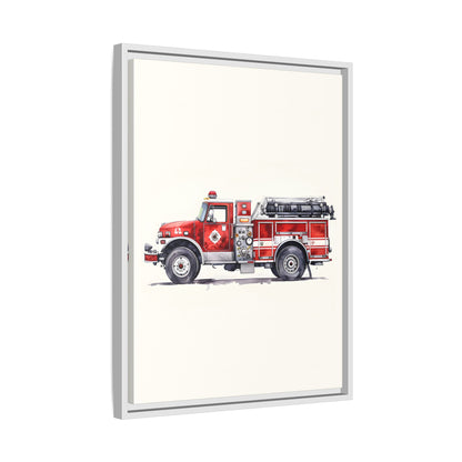 Framed Canvas - Classic Pumper Firetruck