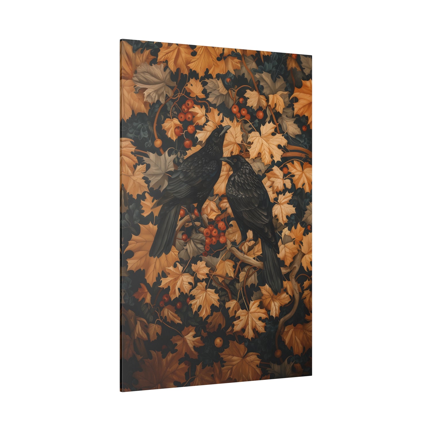 .75&quot; Matte Canvas - Autumn Rooks in Golden Leaves