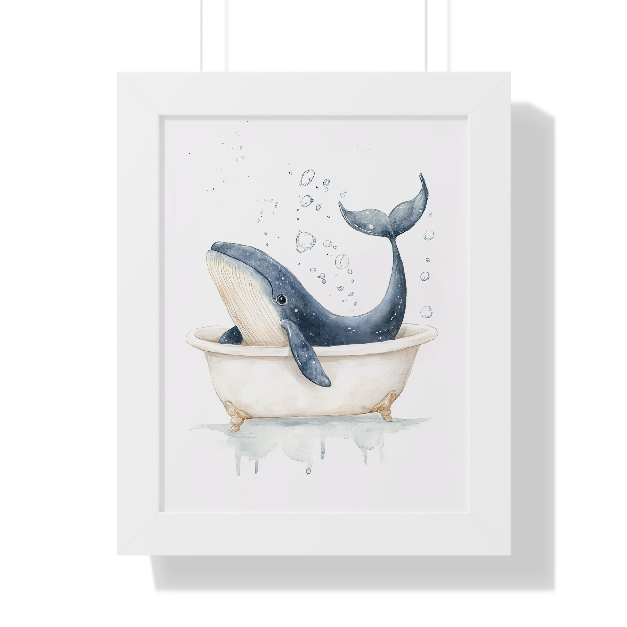 Framed Paper Print - Whale Tub Bubble Splash
