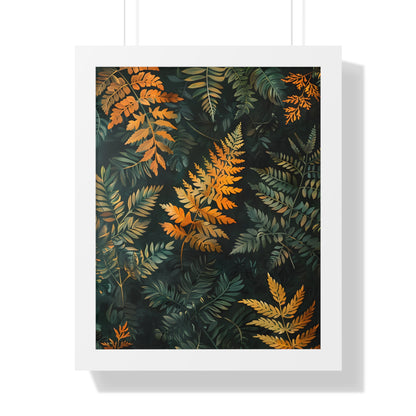 Framed Paper Print - Golden Fern Elegance