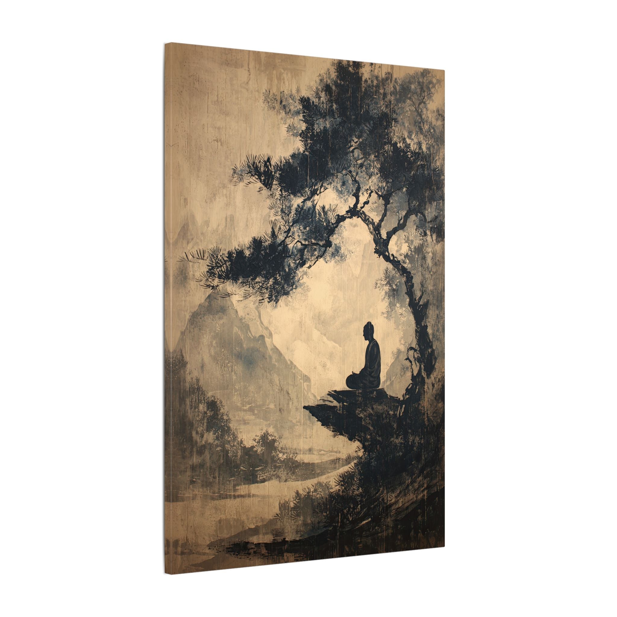 .75" Matte Canvas - Mountain Tree Zen Silence