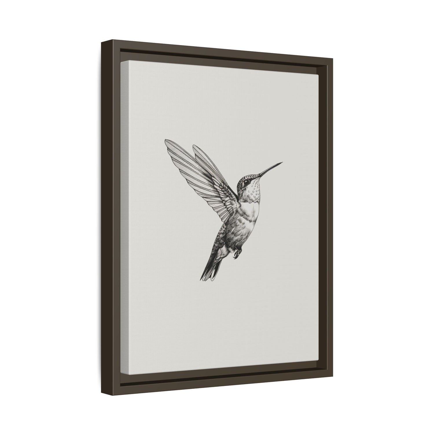 Framed Canvas - Flying Hummingbird Line Study