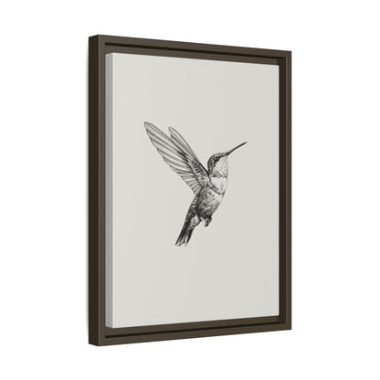 Framed Canvas - Flying Hummingbird Line Study