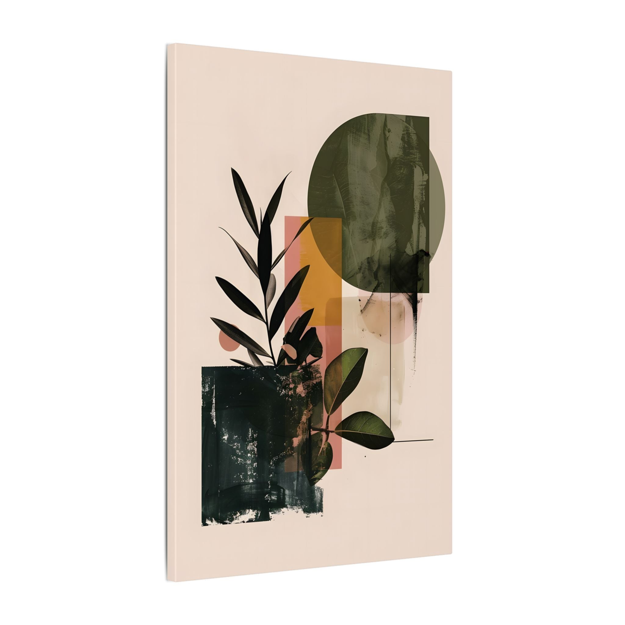 .75" Matte Canvas - Sage Geometry Botanicals