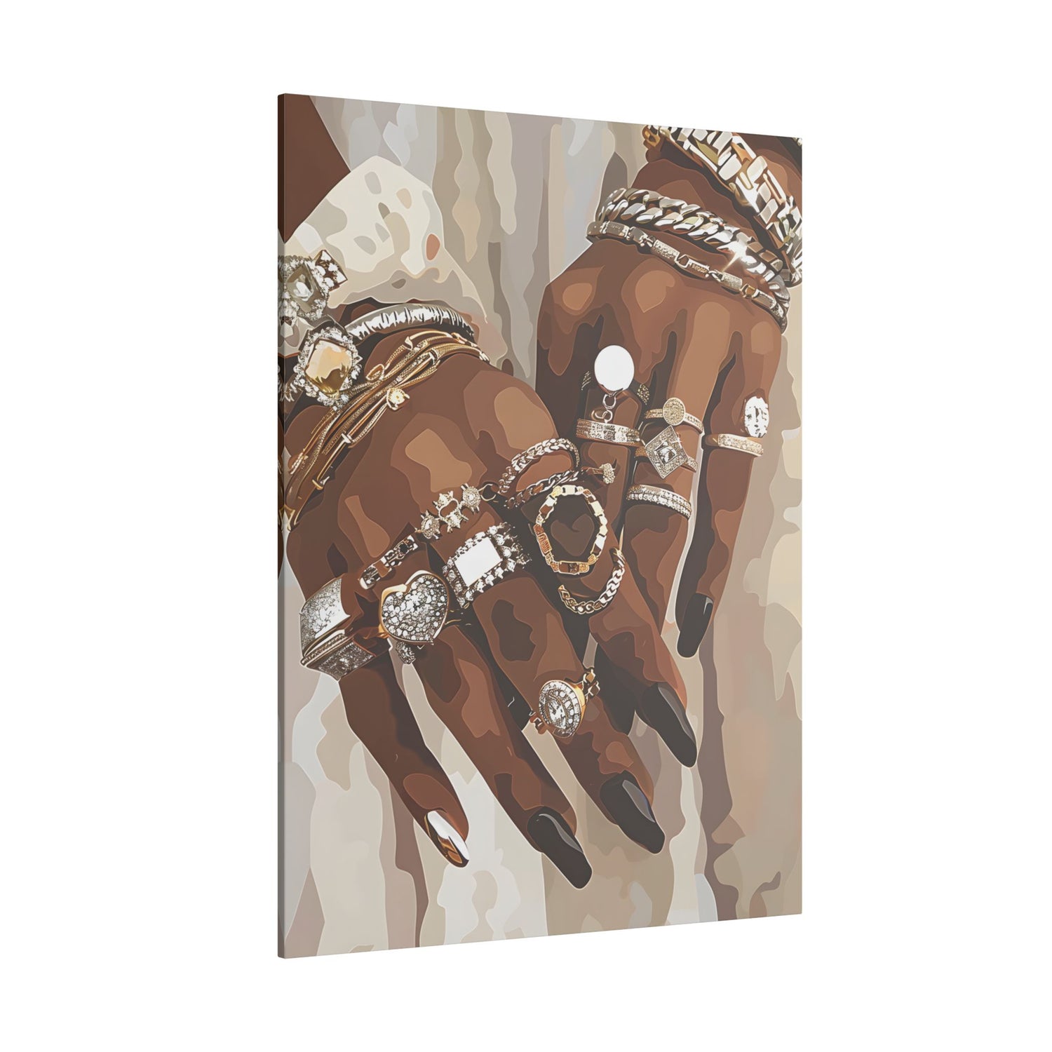 .75" Matte Canvas - Layered Luxe Jewelry Hands