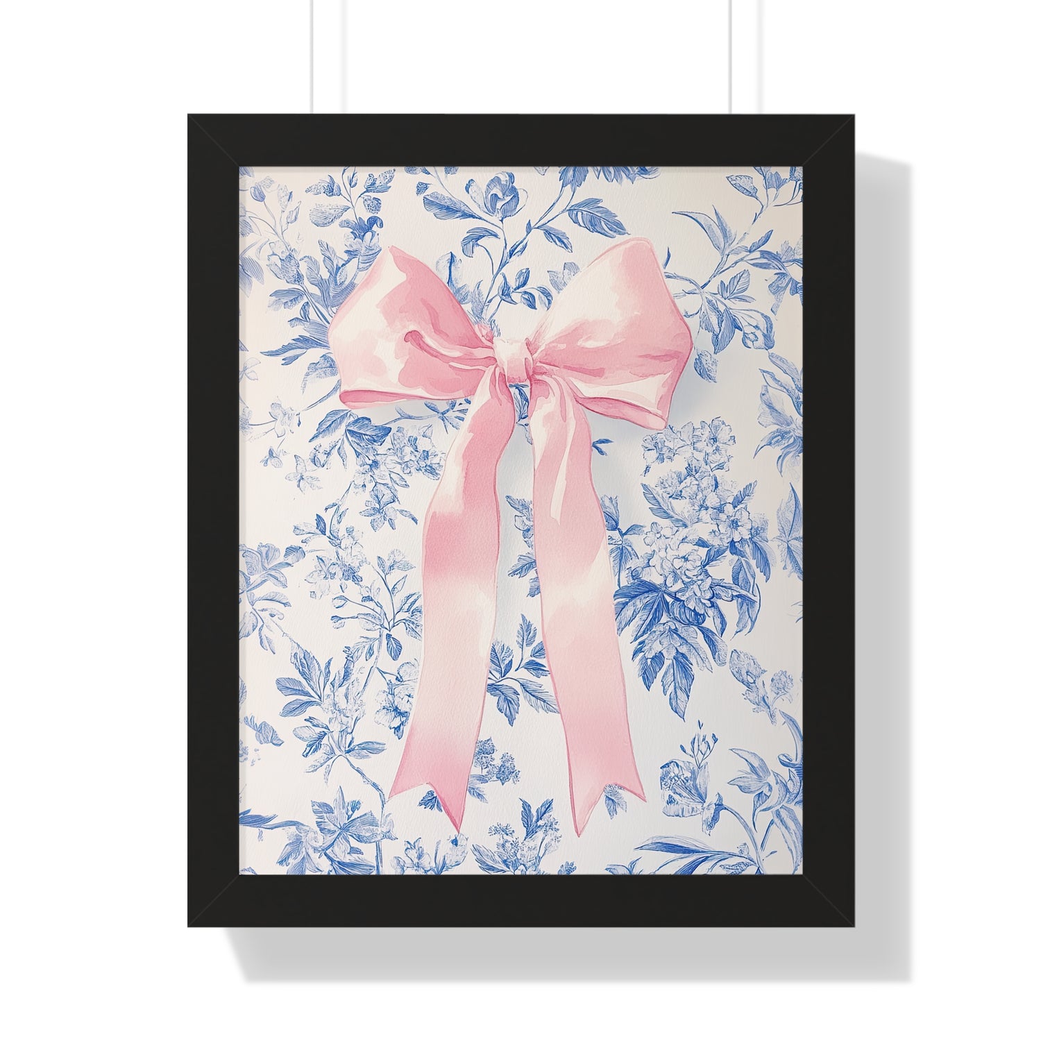 Framed Paper Print - Pink Bow Floralscape