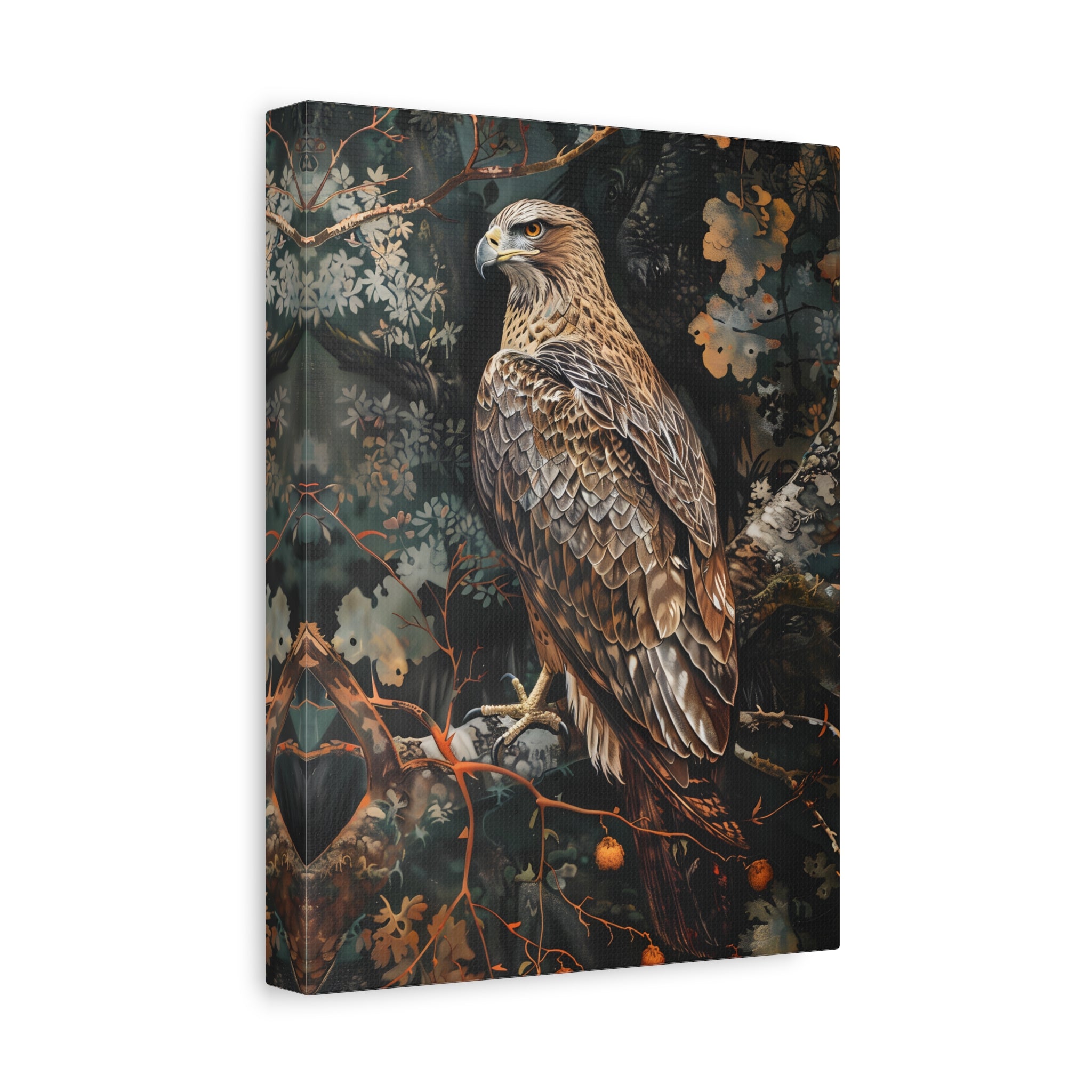 1.25" Matte Canvas - Majestic Hawk in Autumn