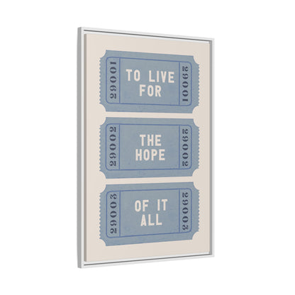 Framed Canvas - The Hope Ticket Trilogy