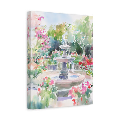 1.25" Matte Canvas - Charleston Garden Fountain View