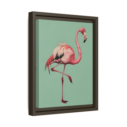 Framed Canvas - Pink Flamingo Tropical
