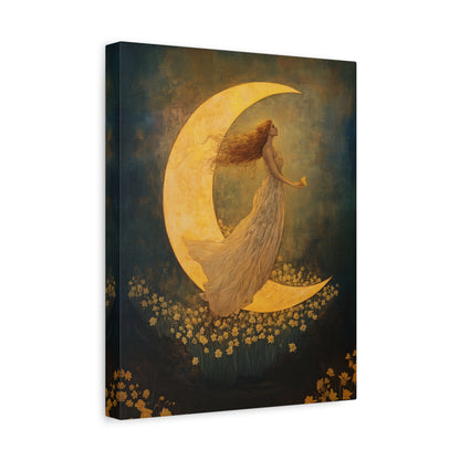 1.25" Matte Canvas - Moonlit Dreamer with Daffodils