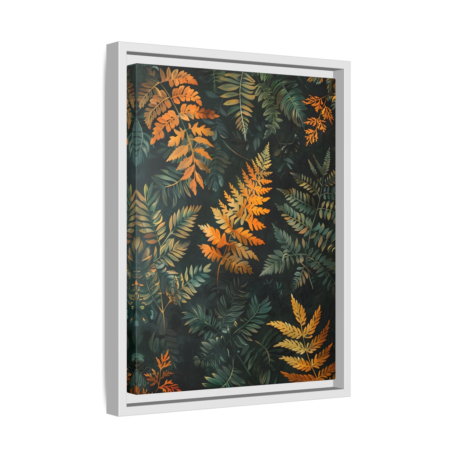 Framed Canvas - Golden Fern Elegance