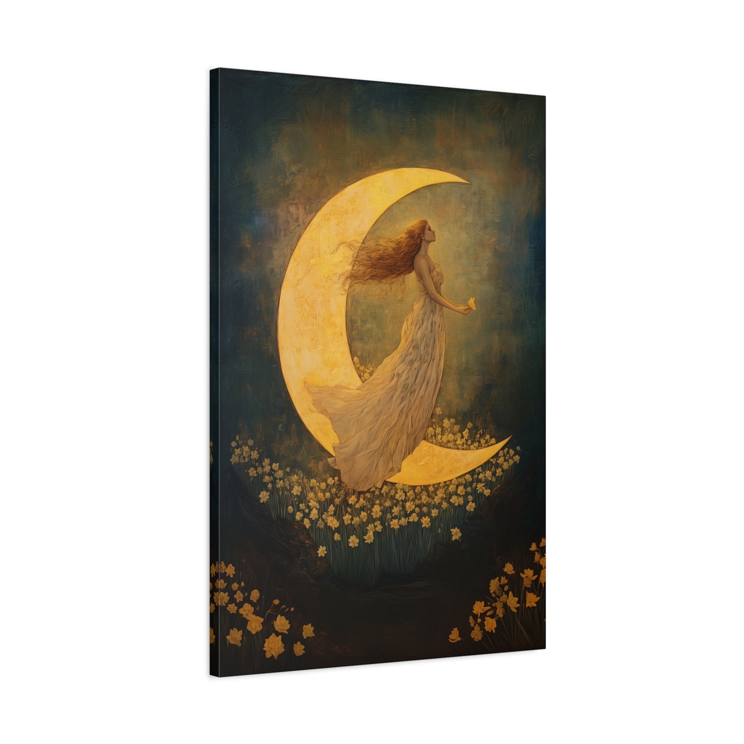 1.25" Matte Canvas - Moonlit Dreamer with Daffodils