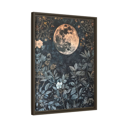 Framed Canvas - Midnight Moonlit Garden