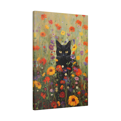 .75&quot; Matte Canvas - Feline Floral Fantasia