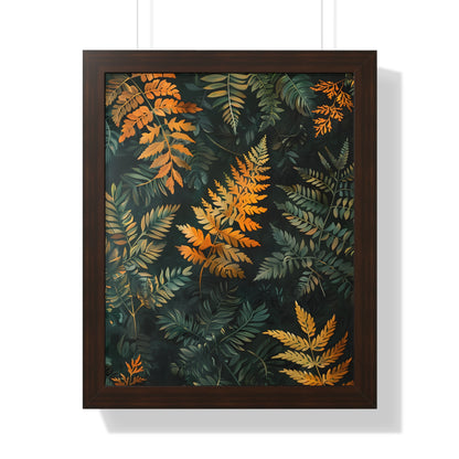 Framed Paper Print - Golden Fern Elegance