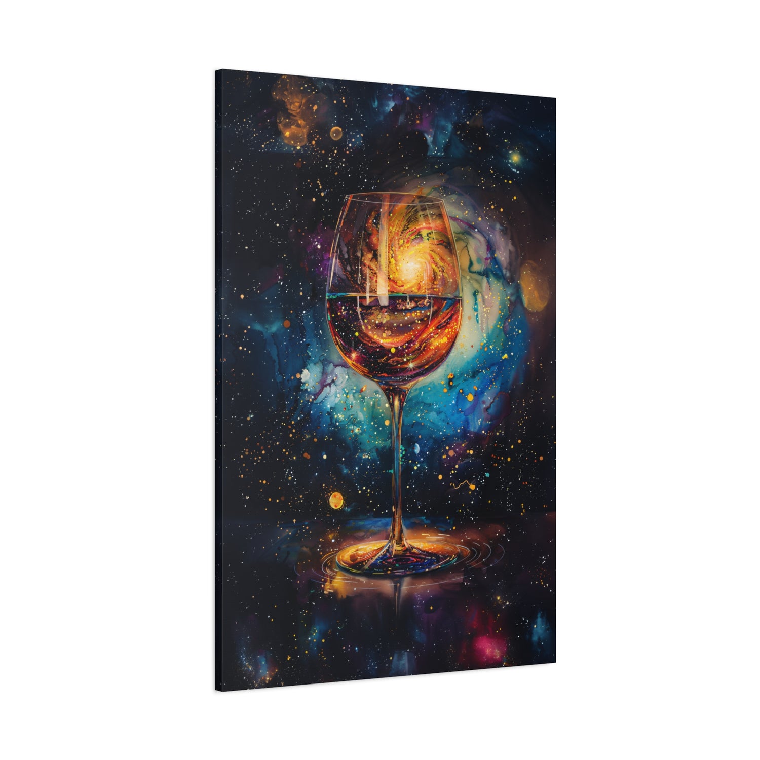1.25" Matte Canvas - Cosmic Swirl in Wine Glass