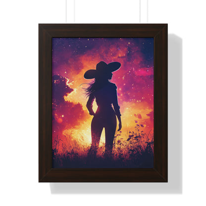 Framed Paper Print - Cosmic Cowgirl