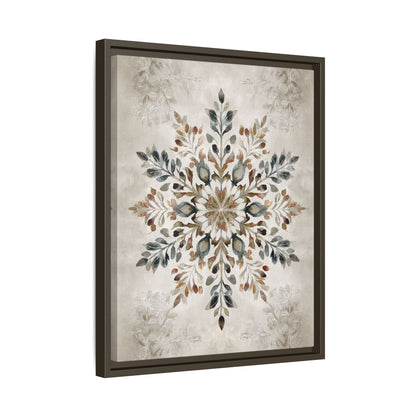 Framed Canvas - Nordic Botanical Snowflake