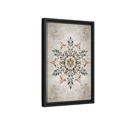 Framed Canvas - Nordic Botanical Snowflake