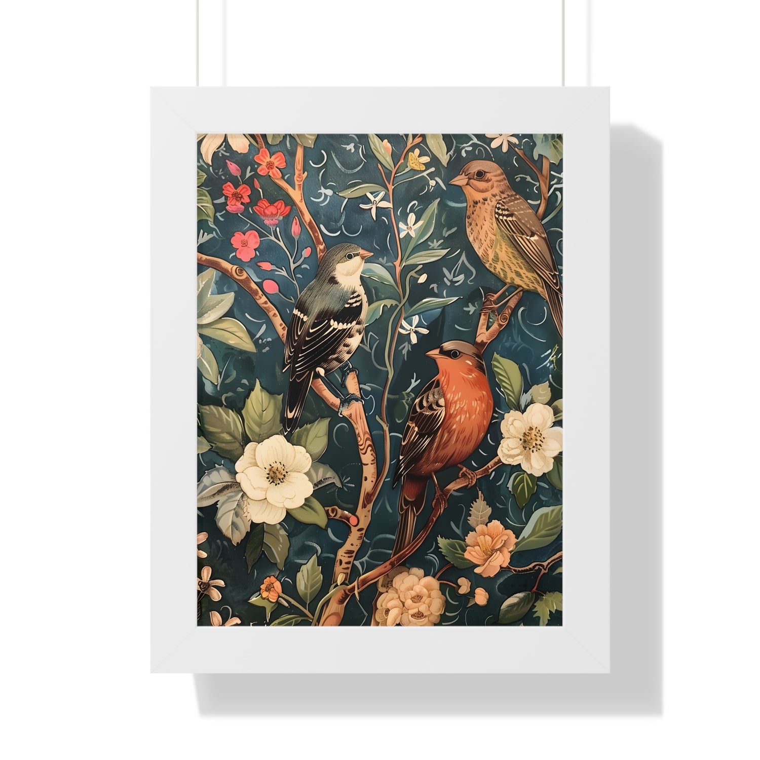 Framed Paper Print - Robin and Sparrow Symphony