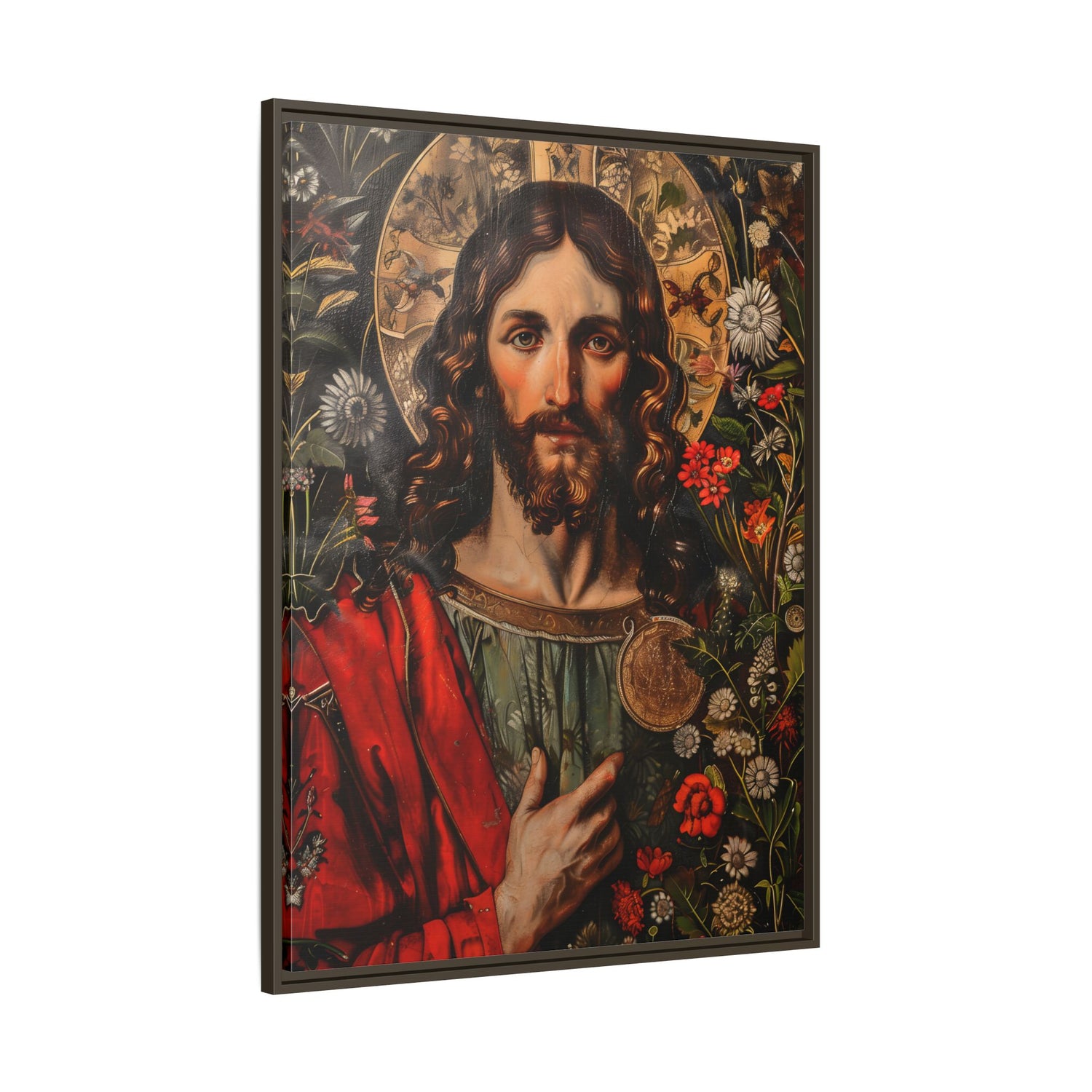 Framed Canvas - Sacred Floral Savior