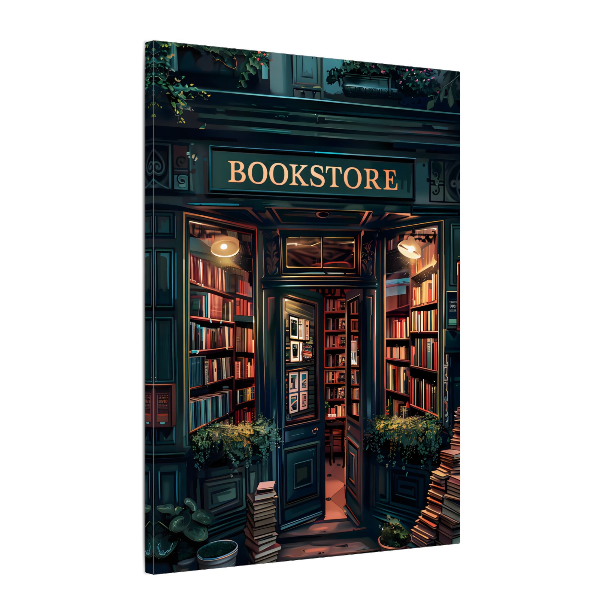 .75" Matte Canvas - Midnight Bookstore Glow