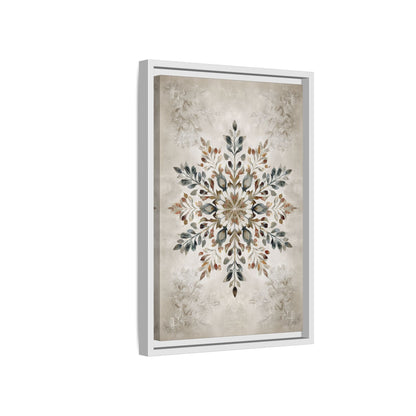 Framed Canvas - Nordic Botanical Snowflake