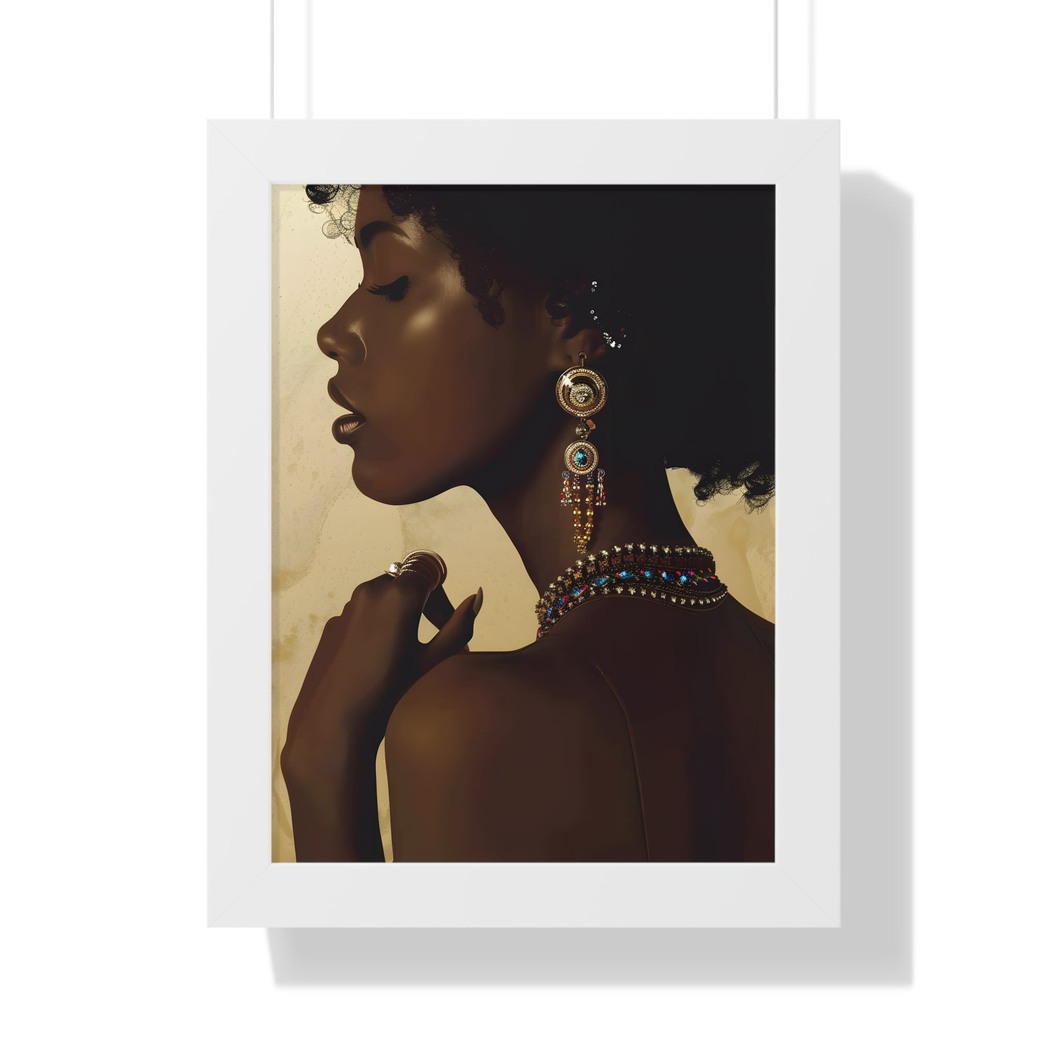 Framed Paper Print - Regal Jewel Toned Muse