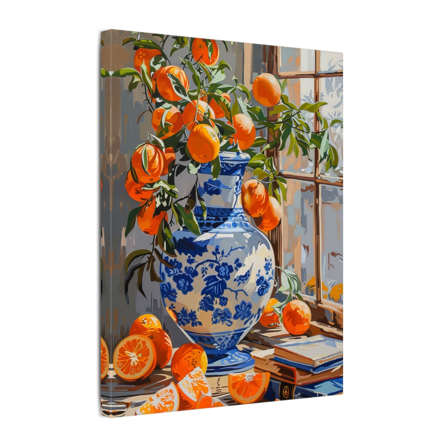 .75" Matte Canvas - Sunlit Citrus &amp; Porcelain