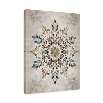 1.25" Matte Canvas - Nordic Botanical Snowflake