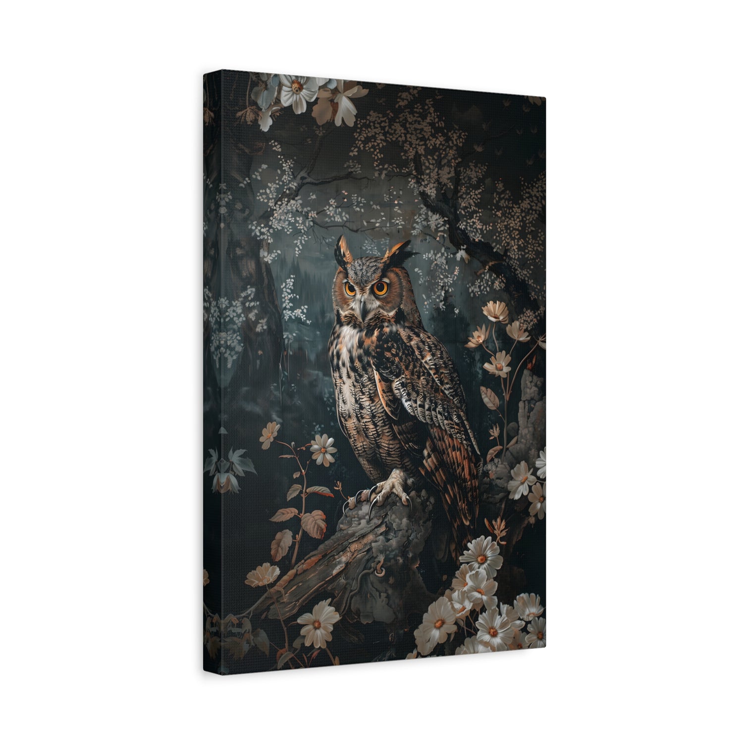 1.25" Matte Canvas - Midnight Watchful Owl
