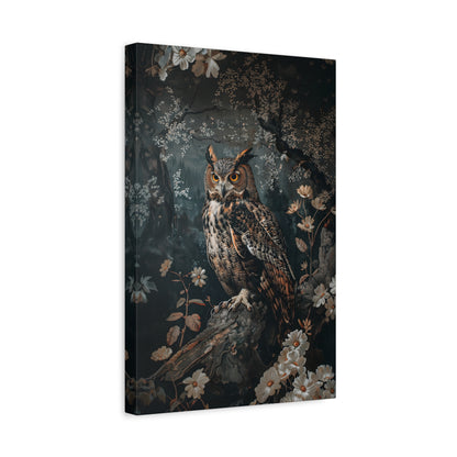 1.25" Matte Canvas - Midnight Watchful Owl