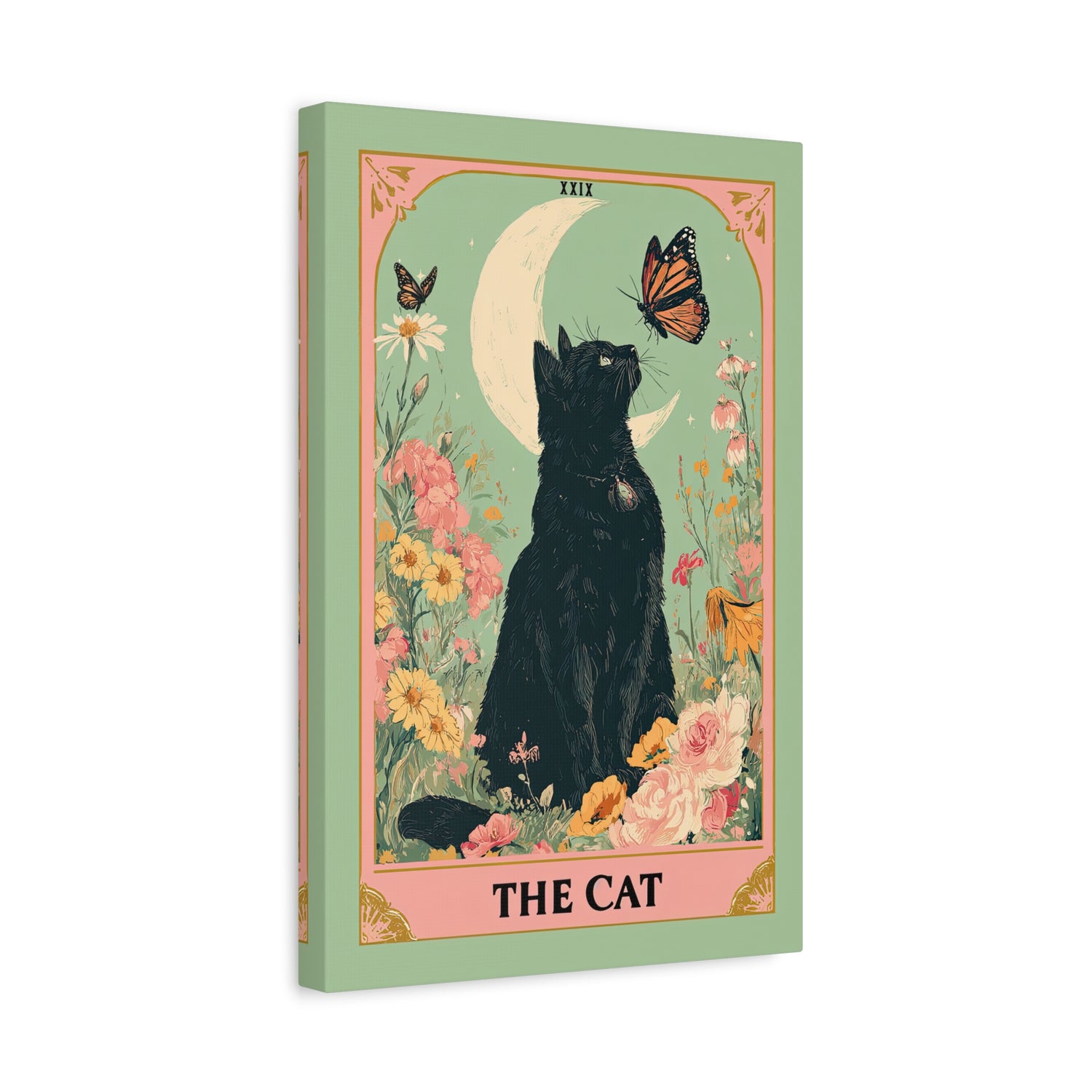 1.25" Matte Canvas - Moonlight Familiar Tarot Cat