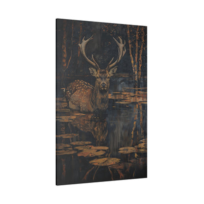 .75" Matte Canvas - Twilight Stag Reflection