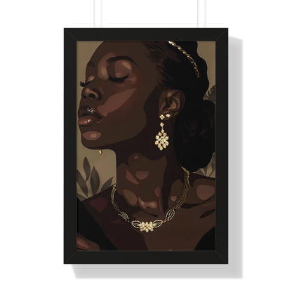 Framed Paper Print - Golden Melanin Muse