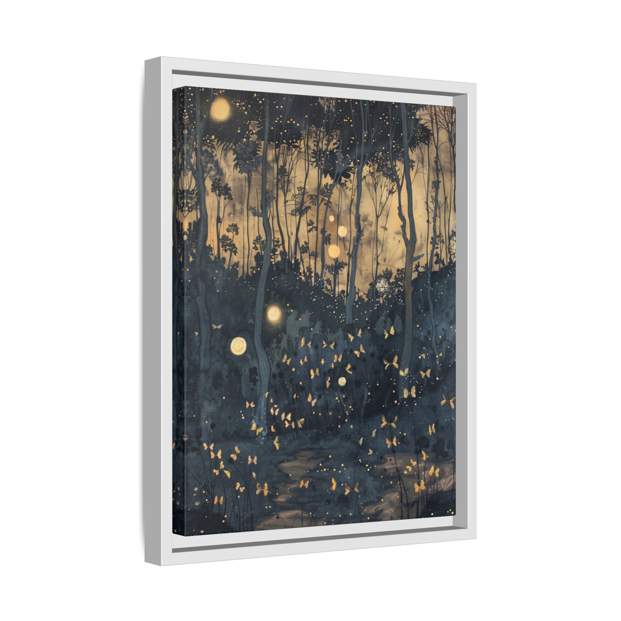 Framed Canvas - Golden Firefly Nightscape